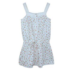 Floral Print White Pajama Top Dress